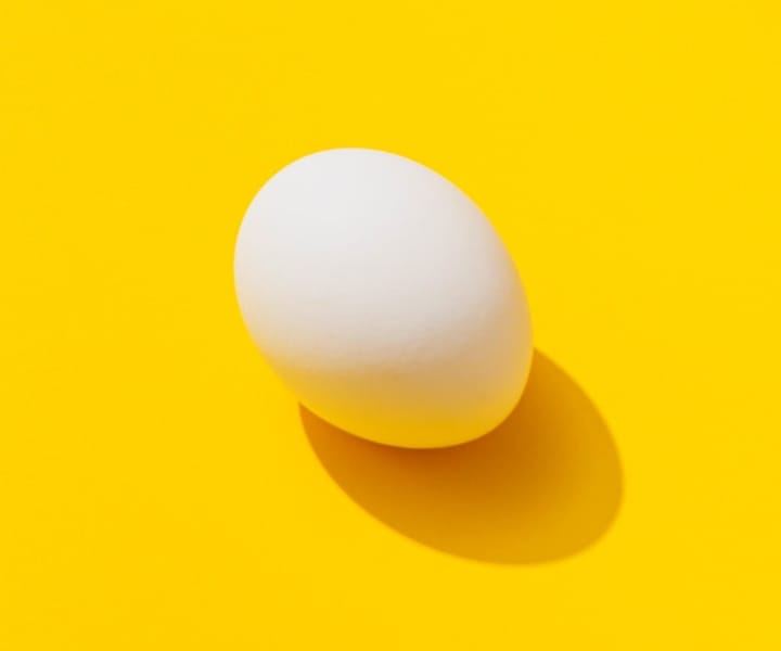 Egg in yellow background.